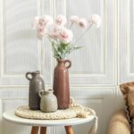 Ceramic Vases Set of 3, Neutral Rustic Farmhouse Vase with Handle, Decorative Fl... - Image 9