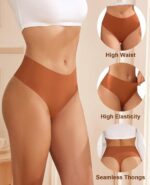 oshkang Thongs for Womens High Waisted Seamless for Women Underwear Sexy Breatha... - Image 4