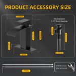 Ryuwanku Bathroom Faucet Matte Black Modern Waterfall Bathroom Sink Faucet with ... - Image 4