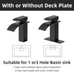 Ryuwanku Bathroom Faucet Matte Black Modern Waterfall Bathroom Sink Faucet with ... - Image 5