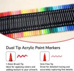 Recheel 30 Colors Acrylic Paint Markers, Dual Tip Fine and Brush Tips for Detail... - Image 3