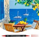 Recheel 30 Colors Acrylic Paint Markers, Dual Tip Fine and Brush Tips for Detail... - Image 6