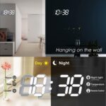 KOSUMOSU 3D LED Digital Wall Clock ,9.7", Large Display Table/ Desk Clock with R... - Image 3