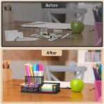 SUPEASY Pen Holder Desk Organizer, Office Supplies Pencil Holder with 3 Compartm... - Image 7
