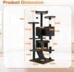 FDW | 54" Cat Tree Tower | Dark Gray | Multi-Level Indoor Activity Center with S... - Image 7