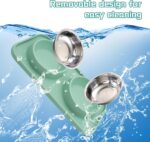 Double Dog Food Bowls Stainless Steel with No Spill Non Skid Silicone Mat Remova... - Image 4