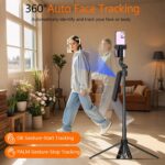 Auto Face Tracking Self Stick Tripod for iPhone with 10" Ring Light Hands-Free 3... - Image 3