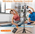 Auto Face Tracking Self Stick Tripod for iPhone with 10" Ring Light Hands-Free 3... - Image 6