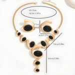 Gold Jewelry Set, Silver Black Boho Western Chunky Vintage Pendant Necklace Stac... - Image 7