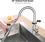 Kitchen Faucet with Pull Down Sprayer, High Arc Brushed Nickel Single Handle Kit... - Image 3