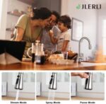 Kitchen Faucet with Pull Down Sprayer, High Arc Brushed Nickel Single Handle Kit... - Image 4