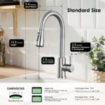 Kitchen Faucet with Pull Down Sprayer, High Arc Brushed Nickel Single Handle Kit... - Image 5