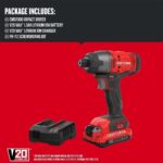 CRAFTSMAN 20V MAX Impact Driver Kit, 1/4 Inch, 2,800 RPM, LED Work light, Batter... - Image 3