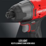 CRAFTSMAN 20V MAX Impact Driver Kit, 1/4 Inch, 2,800 RPM, LED Work light, Batter... - Image 6