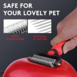 Tpotato Deshedding Dog Brush for Long Haired Dogs Cats,Undercoat Shedding Rake f... - Image 5