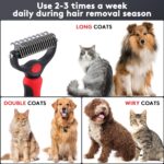 Tpotato Deshedding Dog Brush for Long Haired Dogs Cats,Undercoat Shedding Rake f... - Image 6