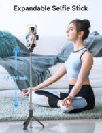 Portable Selfie Stick, 4 in 1 Extendable Phone Tripod Stand with Detachable Wire... - Image 3