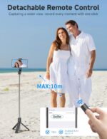 Portable Selfie Stick, 4 in 1 Extendable Phone Tripod Stand with Detachable Wire... - Image 4