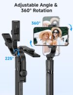 Portable Selfie Stick, 4 in 1 Extendable Phone Tripod Stand with Detachable Wire... - Image 5