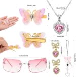JATEBI Pink Butterfly Y2K Accessories Set for Women Y2K Jewelry Rimless Rectangl... - Image 3