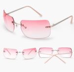 JATEBI Pink Butterfly Y2K Accessories Set for Women Y2K Jewelry Rimless Rectangl... - Image 4