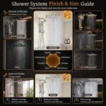 Veken All Metal 10" Shower Head with Handheld, Luxurious Square Double Rain Show... - Image 7