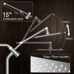 Veken All Metal 10" Shower Head with Handheld, Luxurious Square Double Rain Show... - Image 9