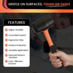 24oz Rubber Mallet Hammer | Non-Marring Soft Blow Mallet with Fiberglass Shock-A... - Image 4
