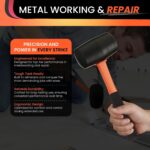 24oz Rubber Mallet Hammer | Non-Marring Soft Blow Mallet with Fiberglass Shock-A... - Image 7