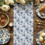 BIOBROWN Floral Wrapping Paper Roll - 17 Inch X 33 Feet (47 sq. ft. ttl.) Blue W... - Image 9