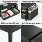 ECOLOVI Desk Organizer and Accessories, 2-Tier Computer Monitor Stand Rise with ... - Image 4