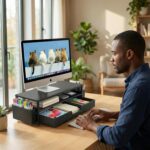 ECOLOVI Desk Organizer and Accessories, 2-Tier Computer Monitor Stand Rise with ... - Image 8