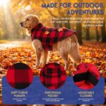 ASENKU Dog Winter Coat, Fleece Doggie Jacket Plaid Reversible Vest Waterproof Wi... - Image 3