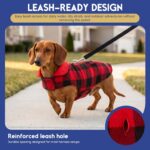 ASENKU Dog Winter Coat, Fleece Doggie Jacket Plaid Reversible Vest Waterproof Wi... - Image 4