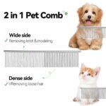 Dog & Cat Brush,Pet Grooming Kit 4PCS- Dog Brush for Shedding| A Pair Pet Hair R... - Image 8