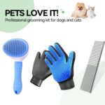 Dog & Cat Brush,Pet Grooming Kit 4PCS- Dog Brush for Shedding| A Pair Pet Hair R... - Image 10