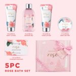 BODY & EARTH Spa Gift Set for Women - Luxurious 5 Pcs Bath and Body Box, Rose Sc... - Image 3