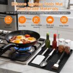 Find law Silicone Tools Mat for Griddle & Kitchen Countertop | Black Side Shelf ... - Image 5