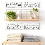 4 Pieces Rustic Wooden Signs Set with Inspirational Quotes, Farmhouse Room & Wal... - Image 4
