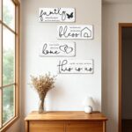 4 Pieces Rustic Wooden Signs Set with Inspirational Quotes, Farmhouse Room & Wal... - Image 5