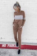 PRETTYGARDEN Womens 2 Piece Sets 2026 Long Sleeve Tops High Waisted Sweatpants L... - Image 3