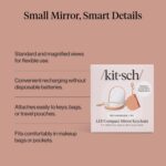 Kitsch Compact Mirror Keychain – Travel Makeup Mirror with Lights, Small Lighted... - Image 4