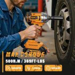 Brushless Impact Wrench 3-in-1 500N.m(369Ft-lbs) Torque Wrench 1/2 Drive with 2.... - Image 3