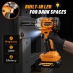 Brushless Impact Wrench 3-in-1 500N.m(369Ft-lbs) Torque Wrench 1/2 Drive with 2.... - Image 7