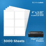 4 x 3.33 Rectangle Shipping Labels - Permanent, White Matte - Wine, Pallet Label... - Image 3