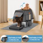 Stainless Steel Litter Box with Lid,Front Entry Top Exit Kitty LitterBox,Extra L... - Image 6