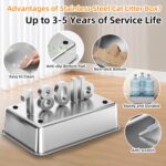 Stainless Steel Litter Box with Lid,Front Entry Top Exit Kitty LitterBox,Extra L... - Image 9