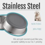 PEGGY11 Nonslip Stainless Steel Dog Bowls, 3.8 US Cup, 2 Count | No slide silico... - Image 3
