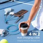 Travel Cruise Essentials 2026, Dual Type-C 4 in 2 Multi Charging Cable for Trave... - Image 3