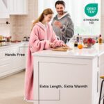 IFNOW Wearable Blanket Hoodie,Oversized Sherpa Hooded Blanket Sweatshirt with Ey... - Image 3